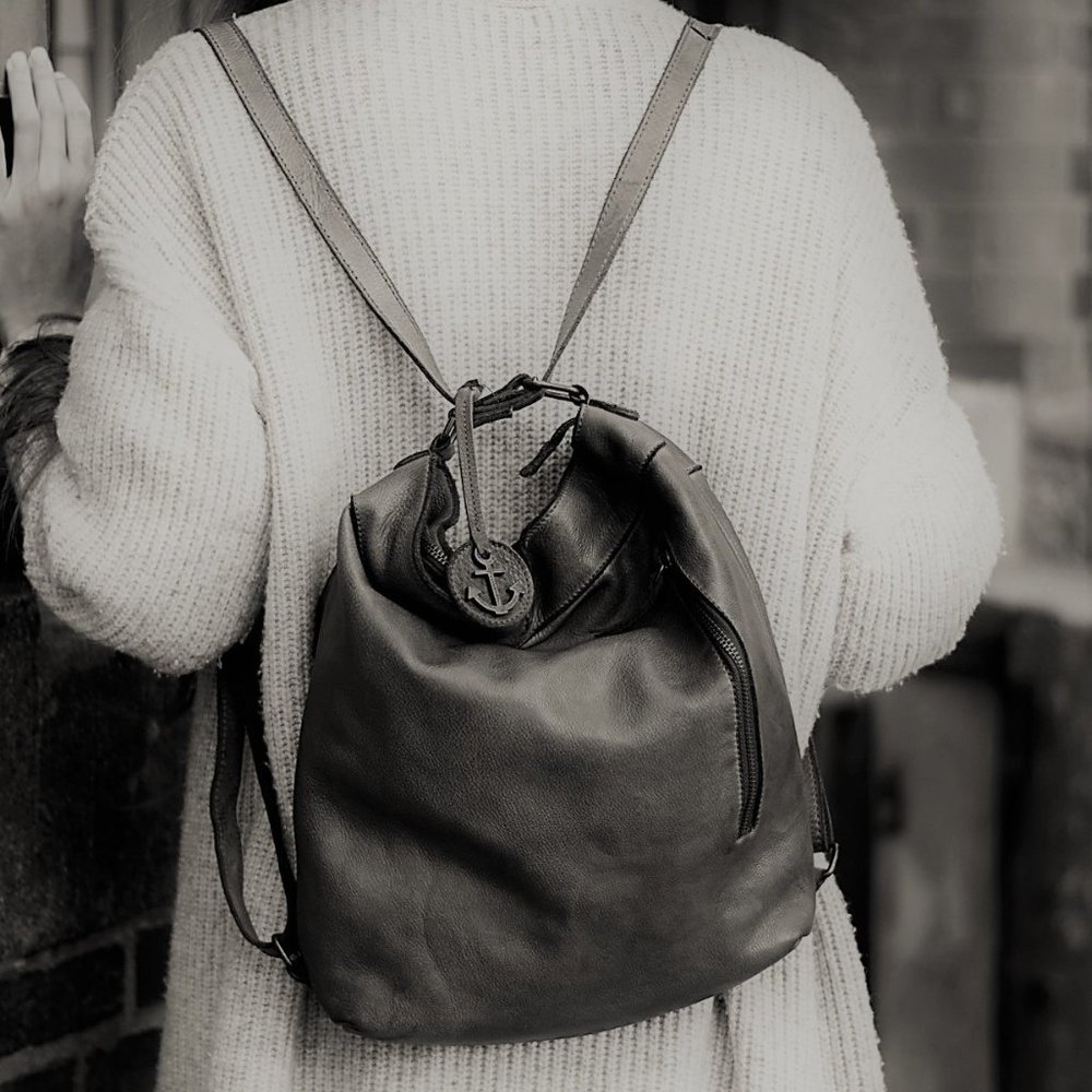 NEW! HARBOUR 2ND Leather CONVERTIBLE Backpack Bag
